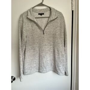 Banana Republic Sweater Womens Medium Gray Pullover Fleece Sweater Zip